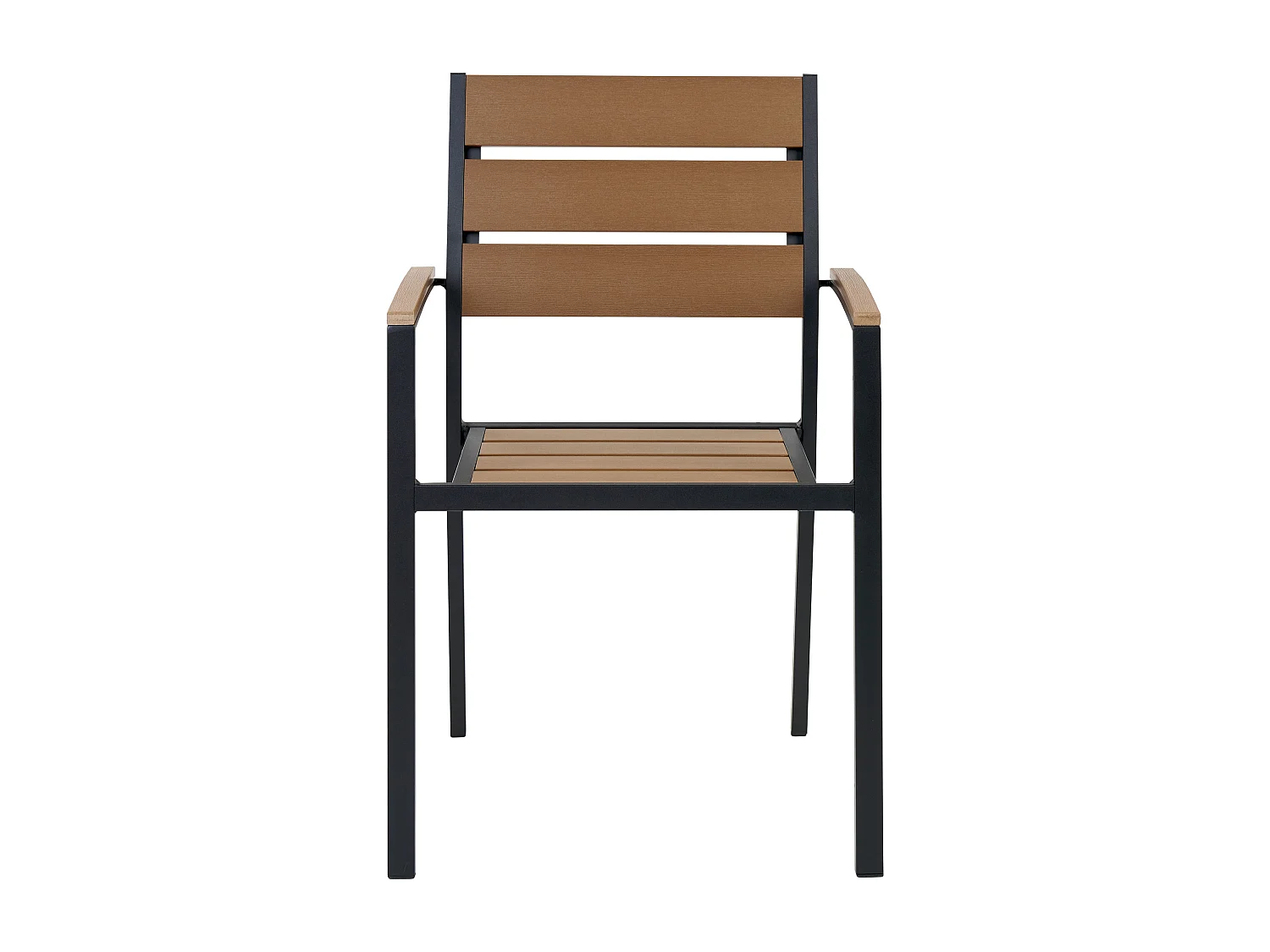 Modernes Gartenset Tisch mit 6 Stühlen Kunstholz hellbraun / schwarz Vernio