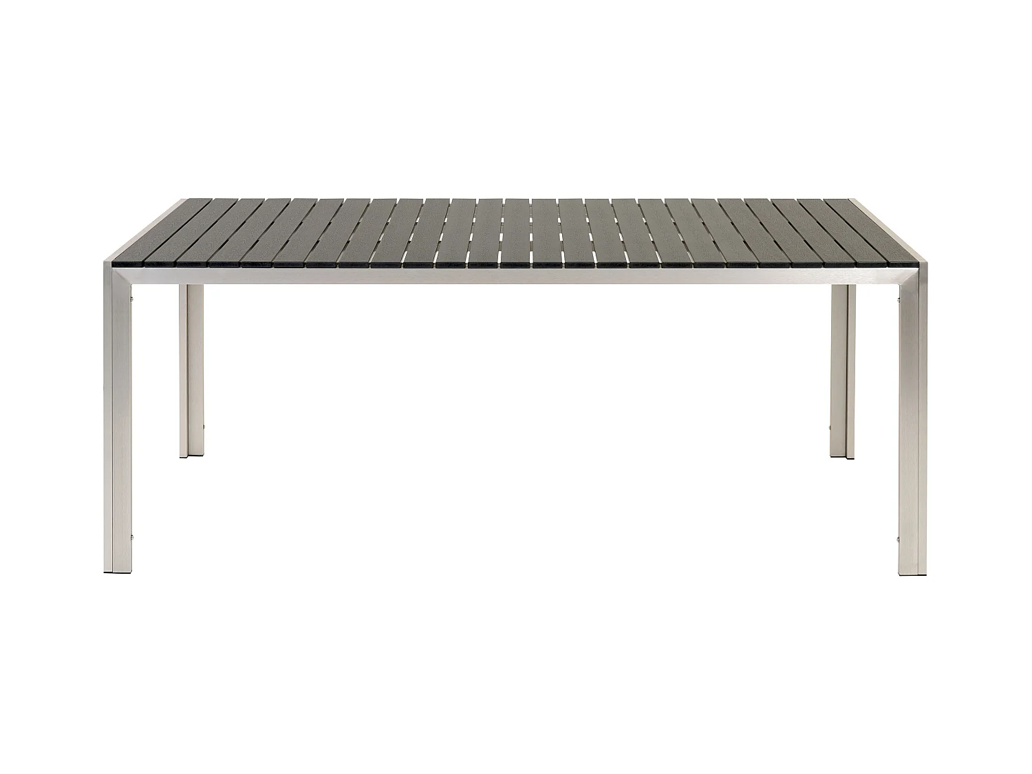 Salle à manger de jardin avec bancs 6 places NARDO Noir/argenté