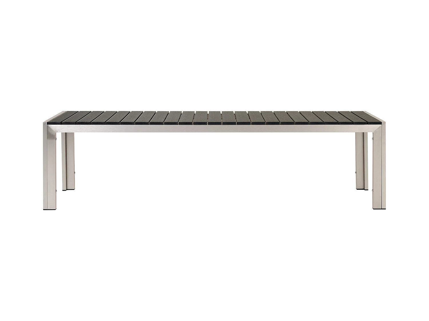 Salle à manger de jardin avec bancs 6 places NARDO Noir/argenté