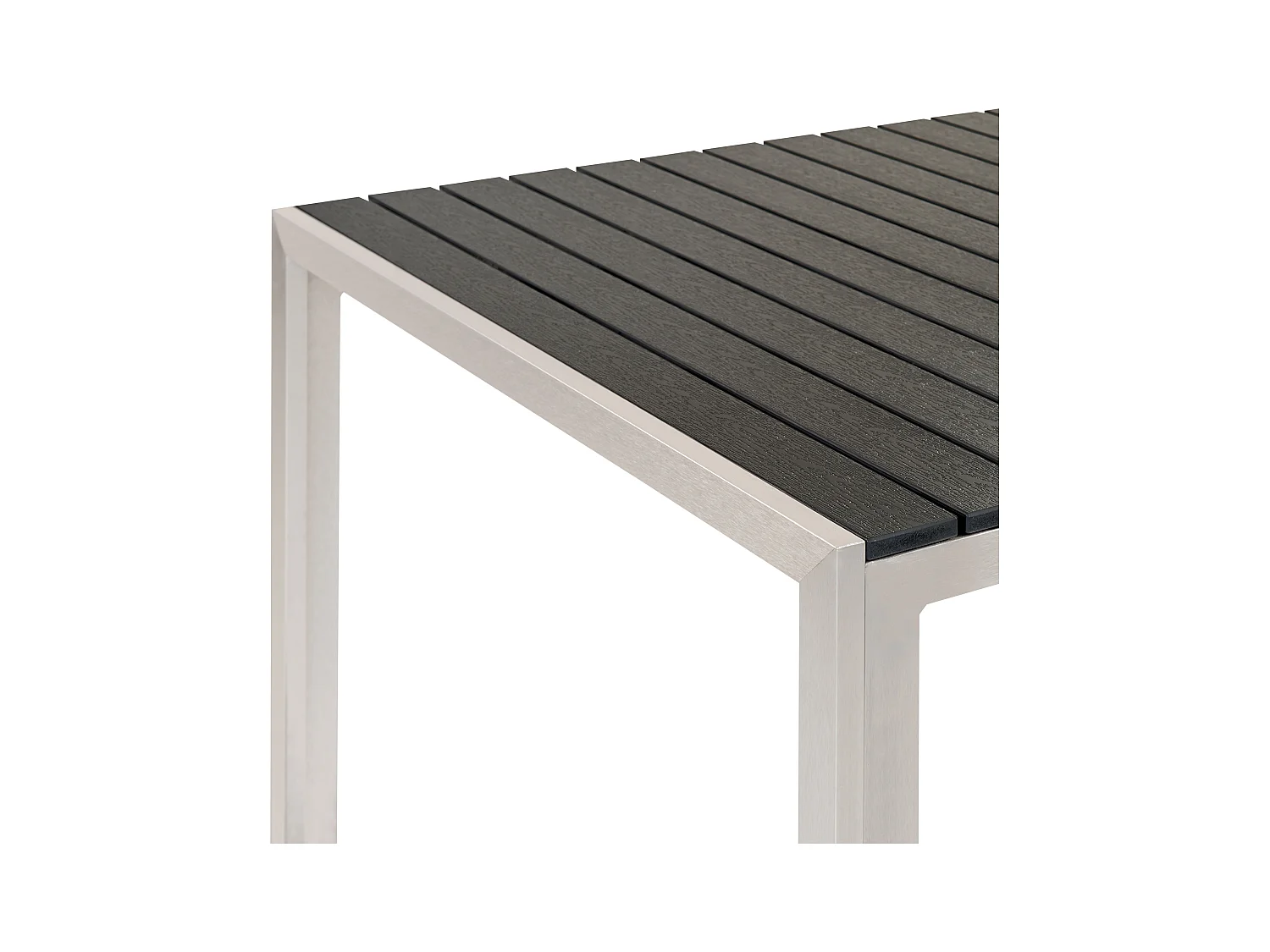 Salle à manger de jardin avec bancs 6 places NARDO Noir/argenté