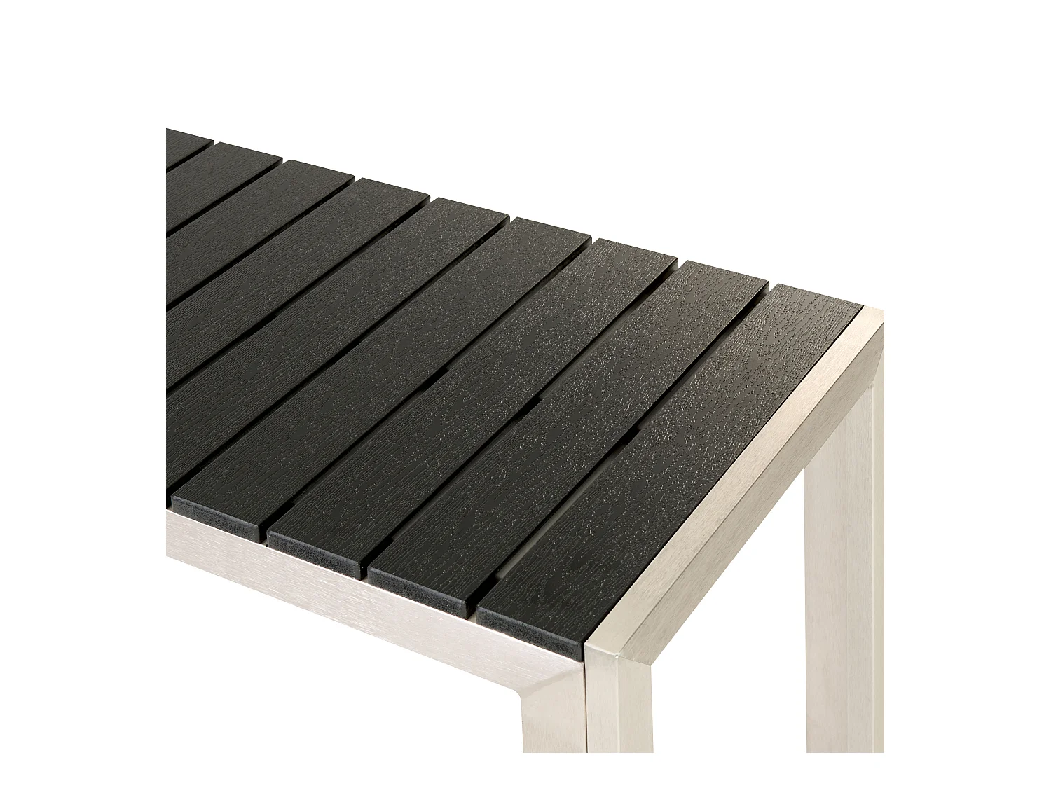 Salle à manger de jardin avec bancs 6 places NARDO Noir/argenté