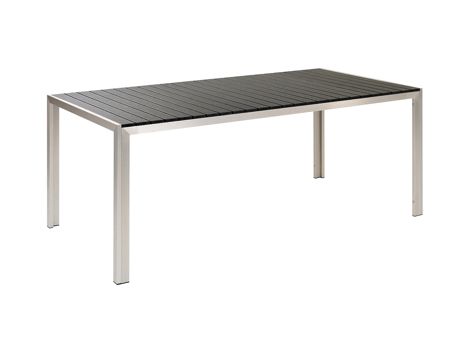 Salle à manger de jardin avec bancs 6 places NARDO Noir/argenté