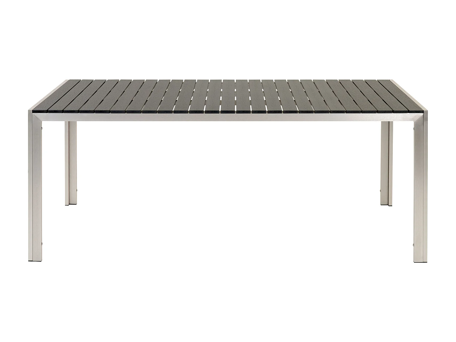 Salle à manger de jardin avec bancs 6 places NARDO Noir/argenté