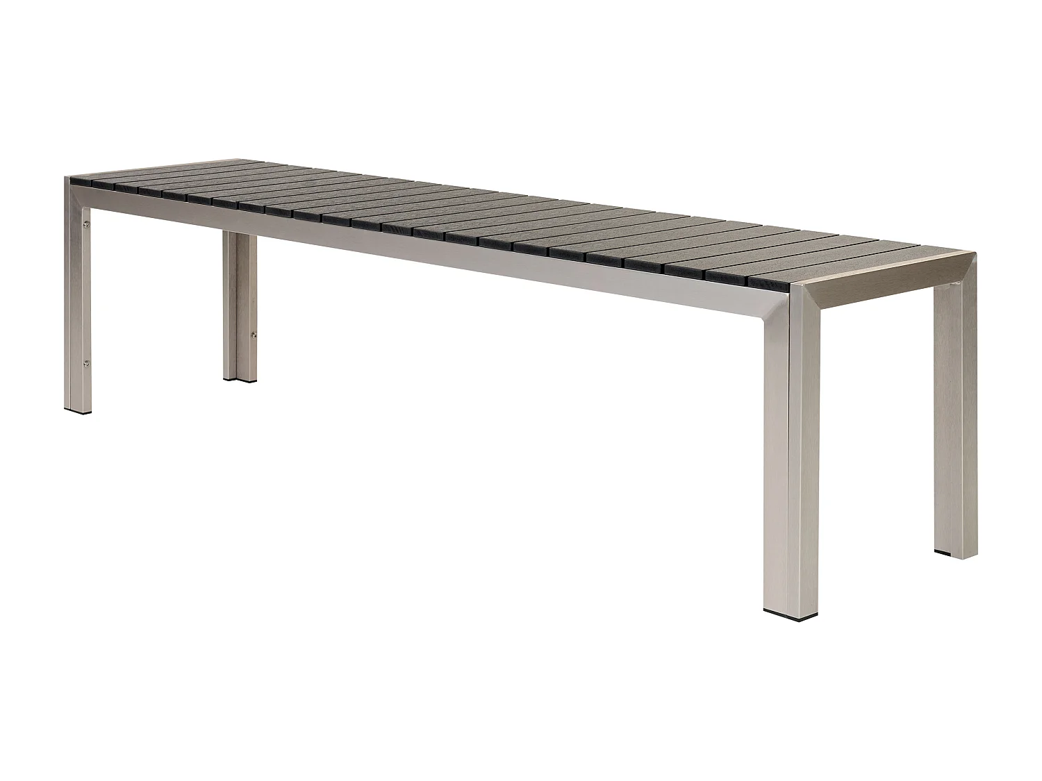 Salle à manger de jardin avec bancs 6 places NARDO Noir/argenté