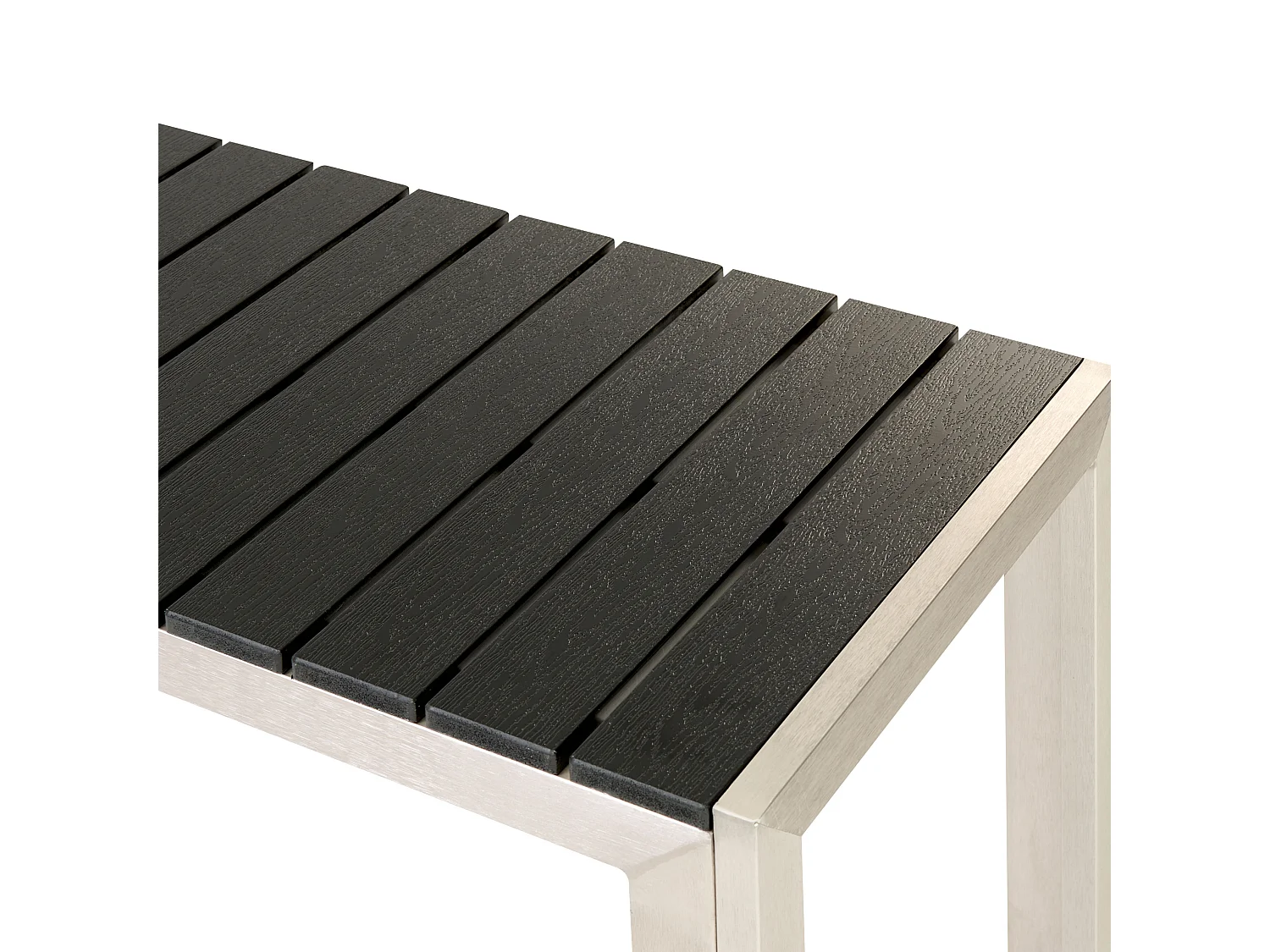 Salle à manger de jardin avec bancs 6 places NARDO Noir/argenté