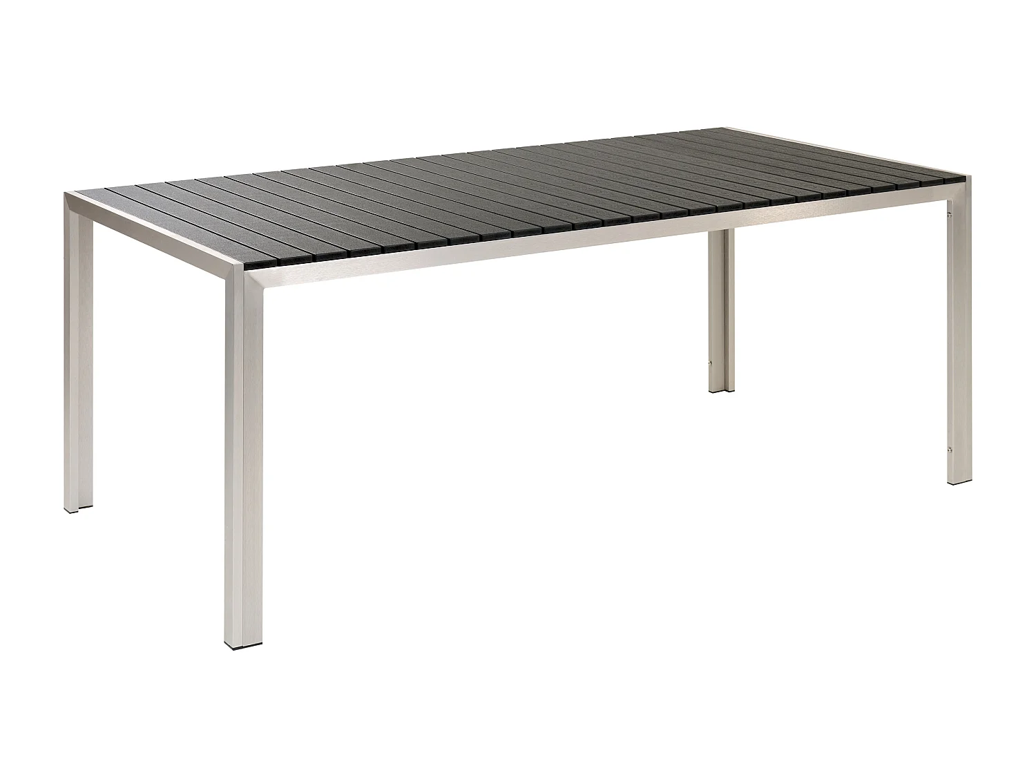 Salle à manger de jardin avec bancs 6 places NARDO Noir/argenté
