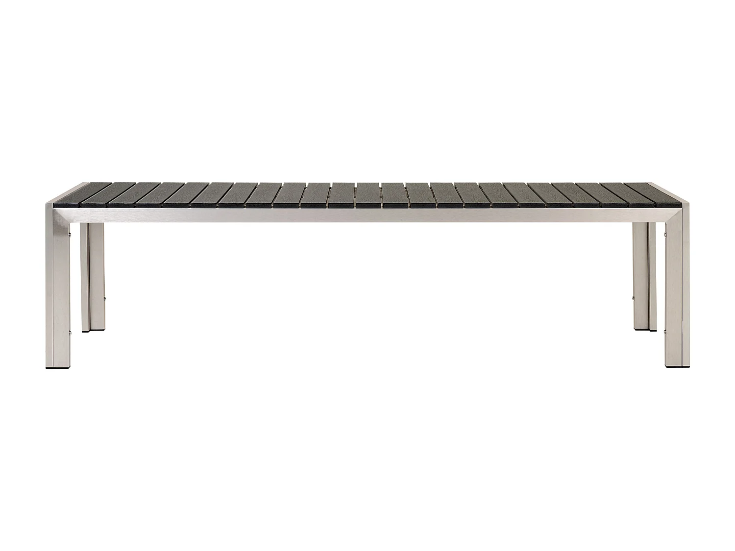 Salle à manger de jardin avec bancs 6 places NARDO Noir/argenté