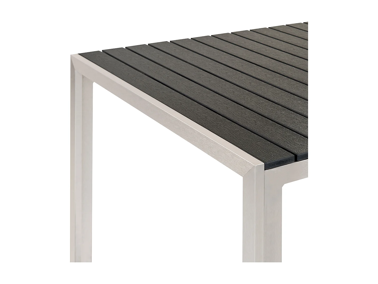 Salle à manger de jardin avec bancs 6 places NARDO Noir/argenté
