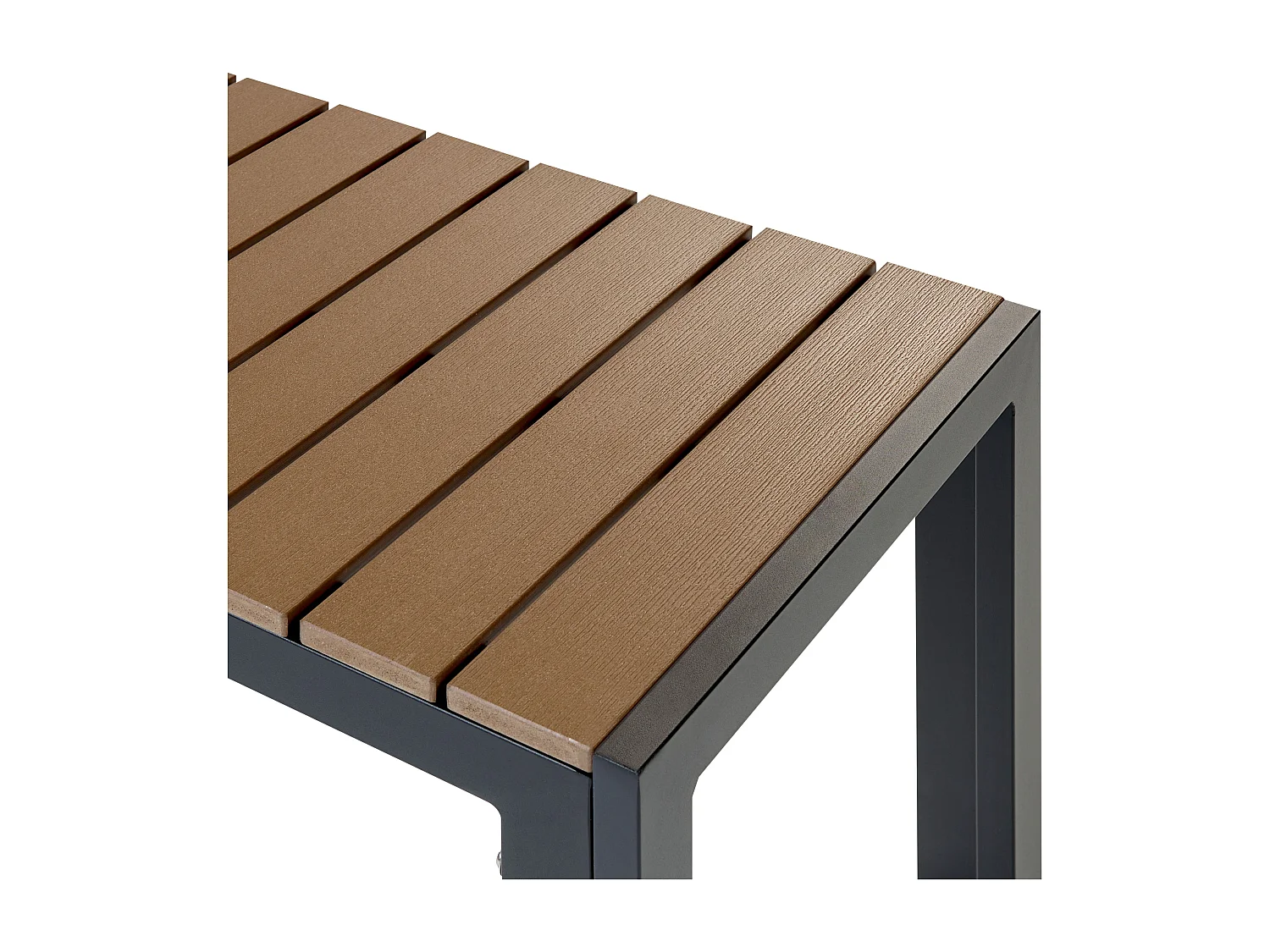 Salle à manger de jardin avec bancs 6 places NARDO Marron/noir