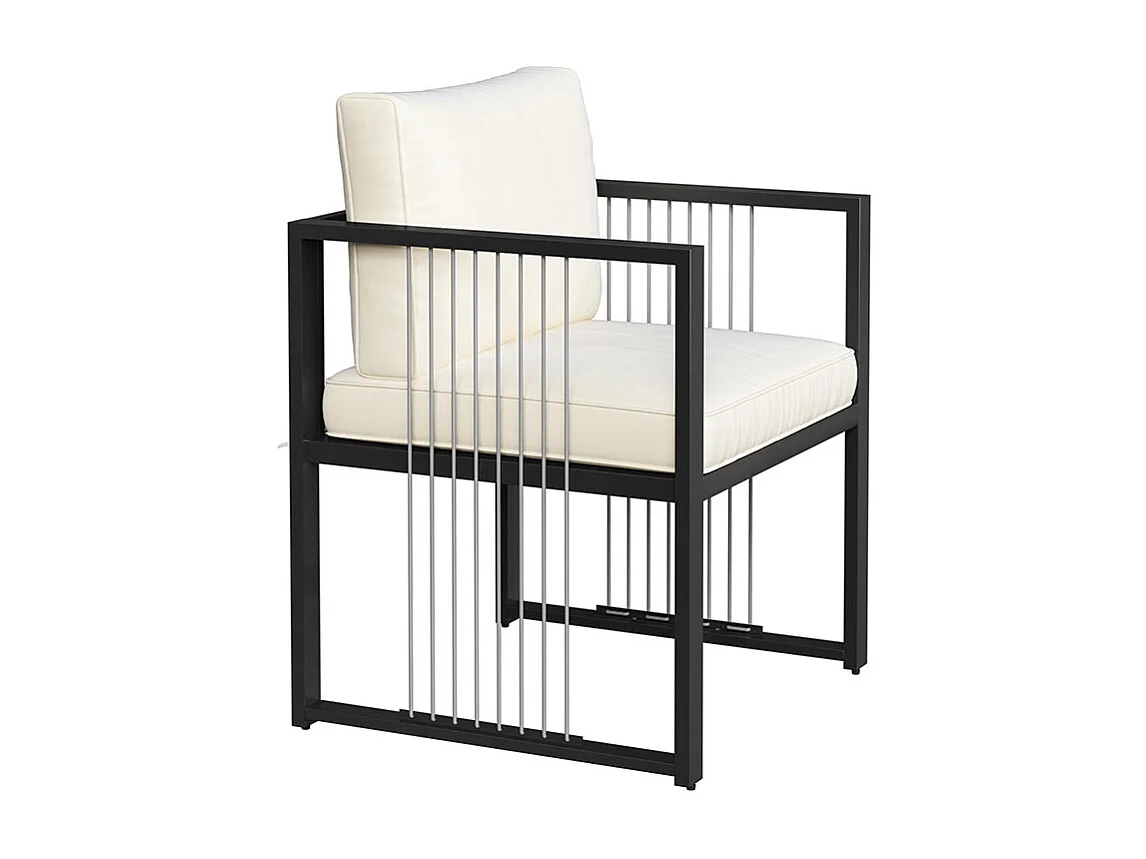 Ensemble 7 pièces extérieur 6 personnes table verre trempé pour jardin terrasse noir