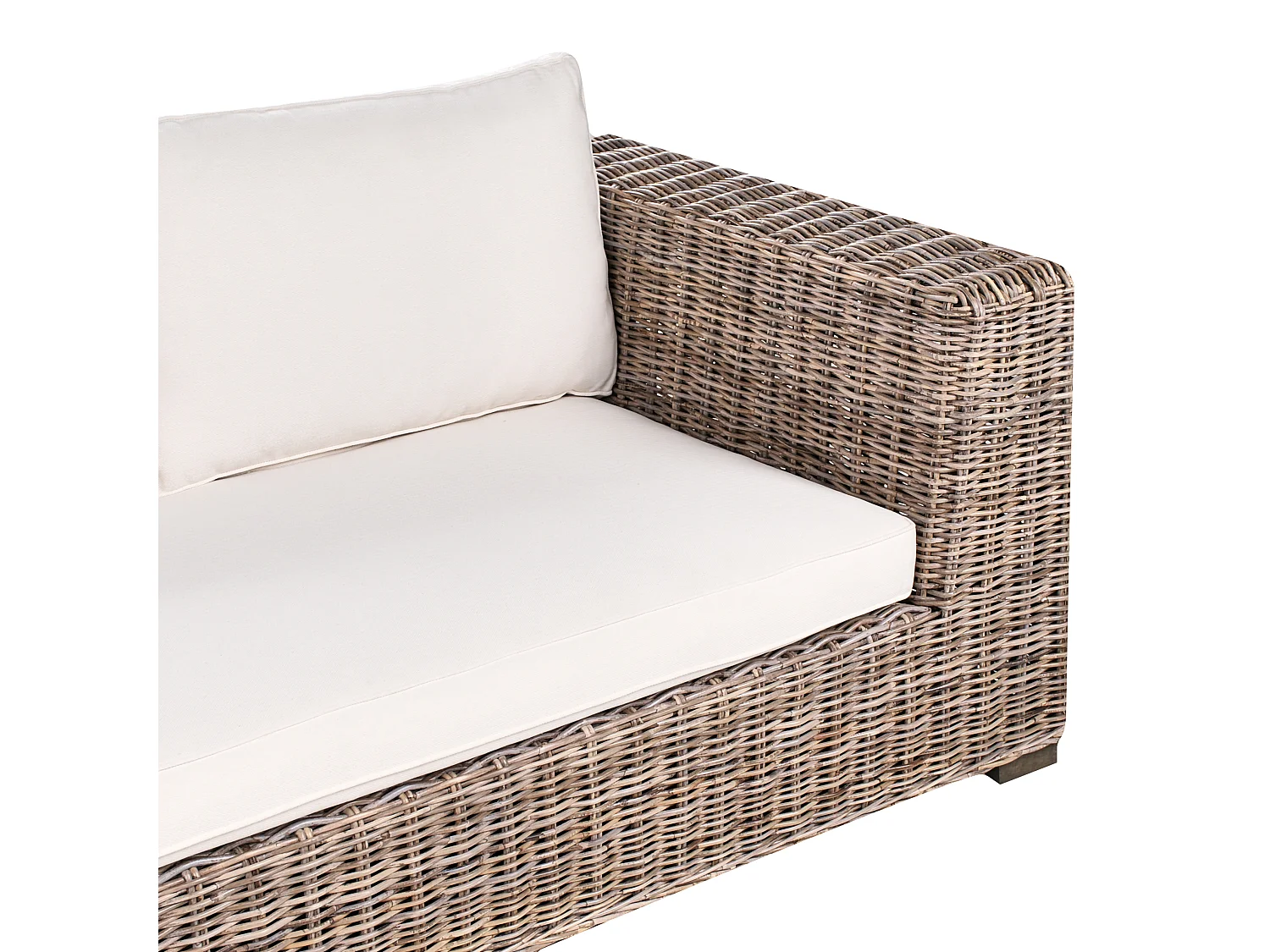 Garten Ecksofa 3-Sitzer VALLETRI rechtsseitig Rattan Grau