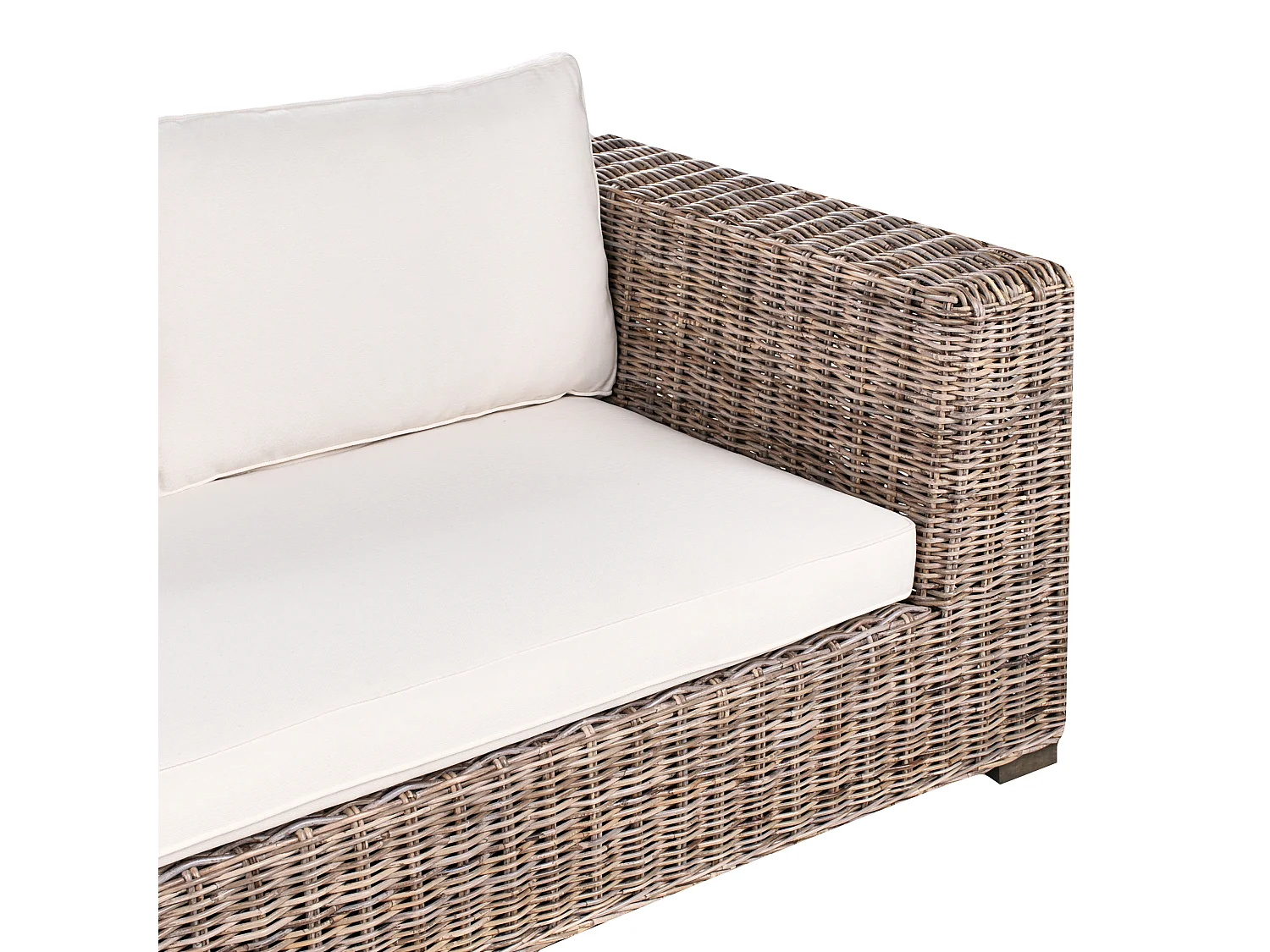 Garten Ecksofa 3-Sitzer VALLETRI rechtsseitig Rattan Grau