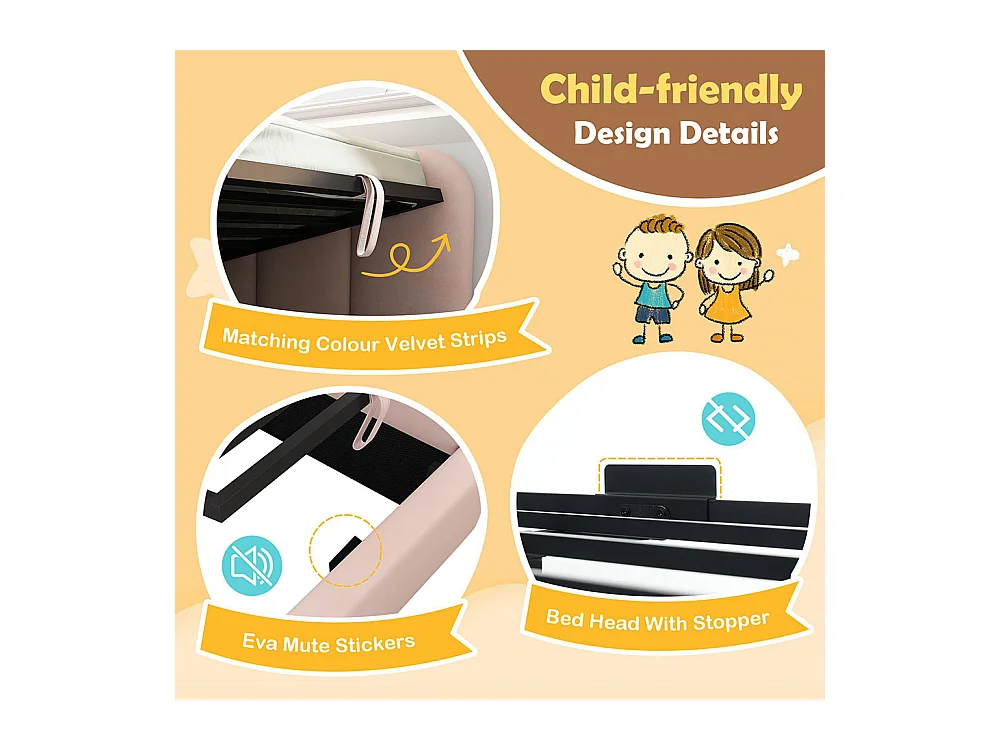 Lit coffre 90x190 cm lit de jour avec espace de rangement hydraulique lit enfant avec sommier à lattes métalliques velours Rose