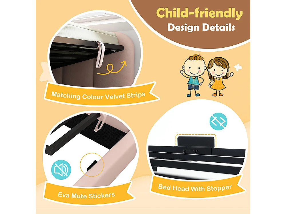 Lit coffre 90x190 cm lit de jour avec espace de rangement hydraulique lit enfant avec sommier à lattes métalliques velours Rose