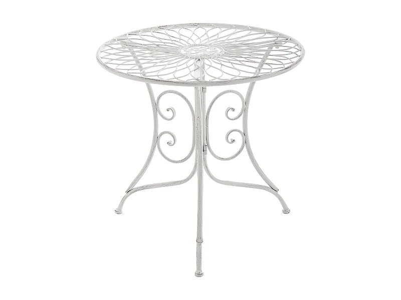 Tavolino da giardino - angolare - Metallo - 55 x 55 cm - bianco antico - Ariano