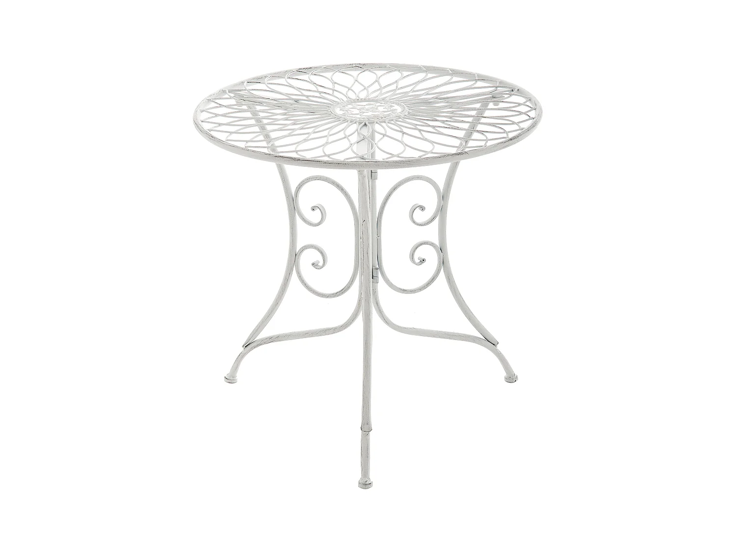 Tavolino da giardino - angolare - Metallo - 55 x 55 cm - bianco antico - Ariano