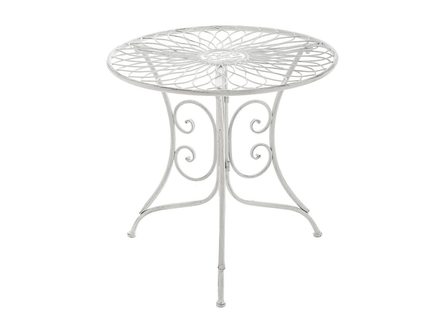 Table d'appoint de jardin - carré - Métal - 55 x 55 cm - Blanc antique - Ariano