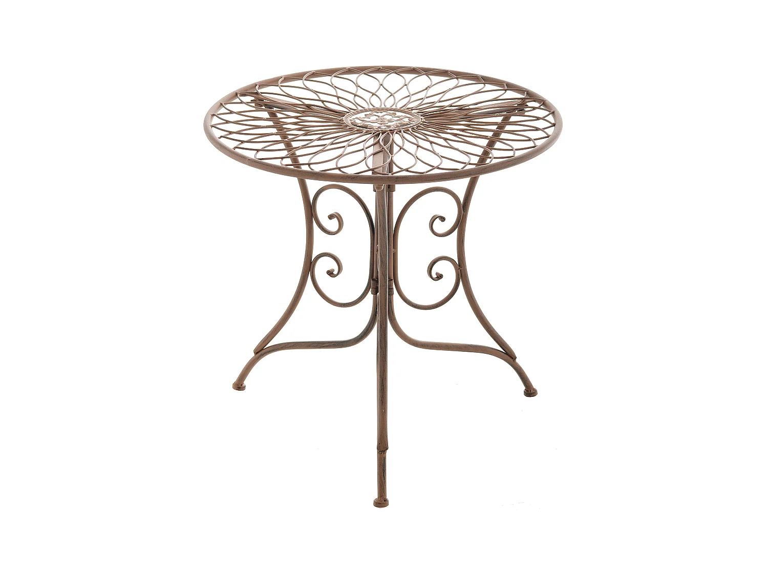 Table d'appoint de jardin - carré - Métal - 55 x 55 cm - Marron antique - Ariano