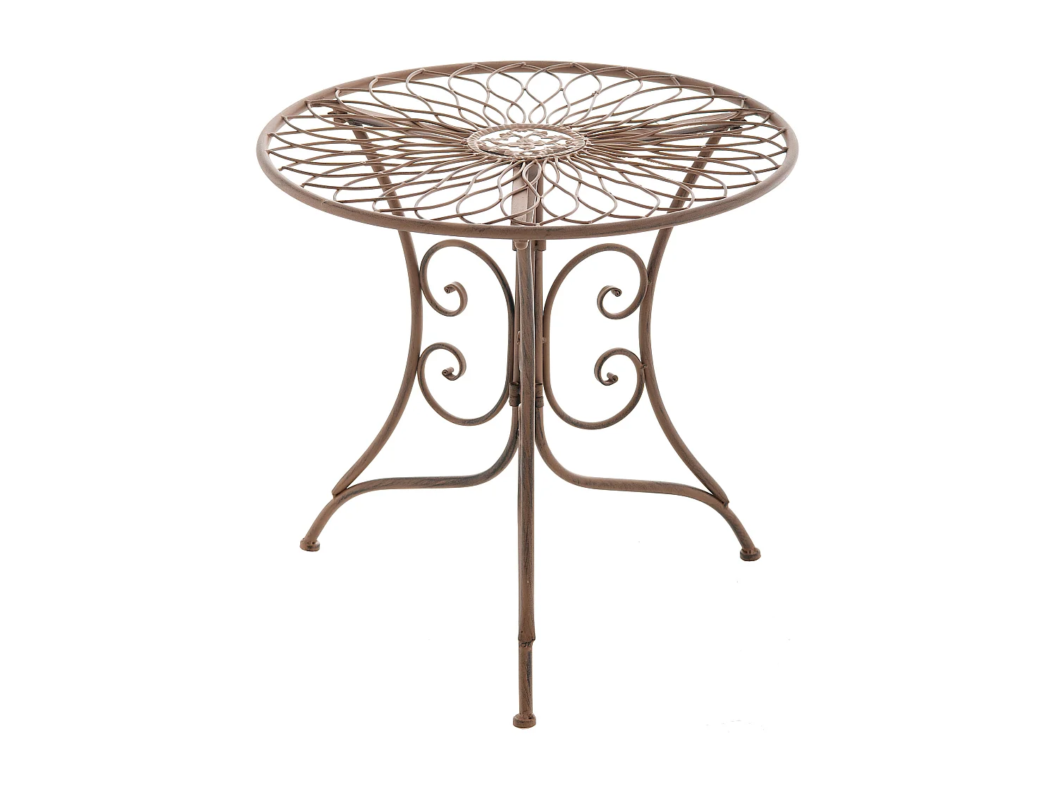 Table d'appoint de jardin - carré - Métal - 55 x 55 cm - Marron antique - Ariano