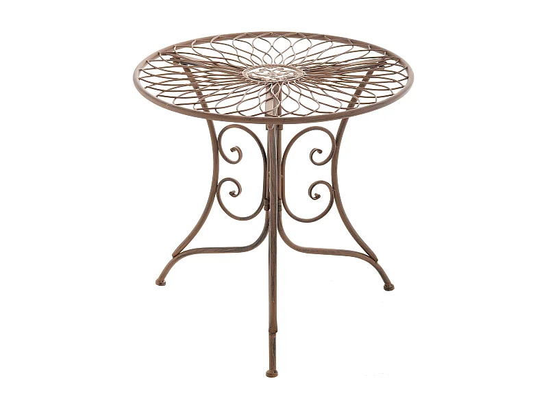 Table d'appoint de jardin - carré - Métal - 55 x 55 cm - Marron antique - Ariano