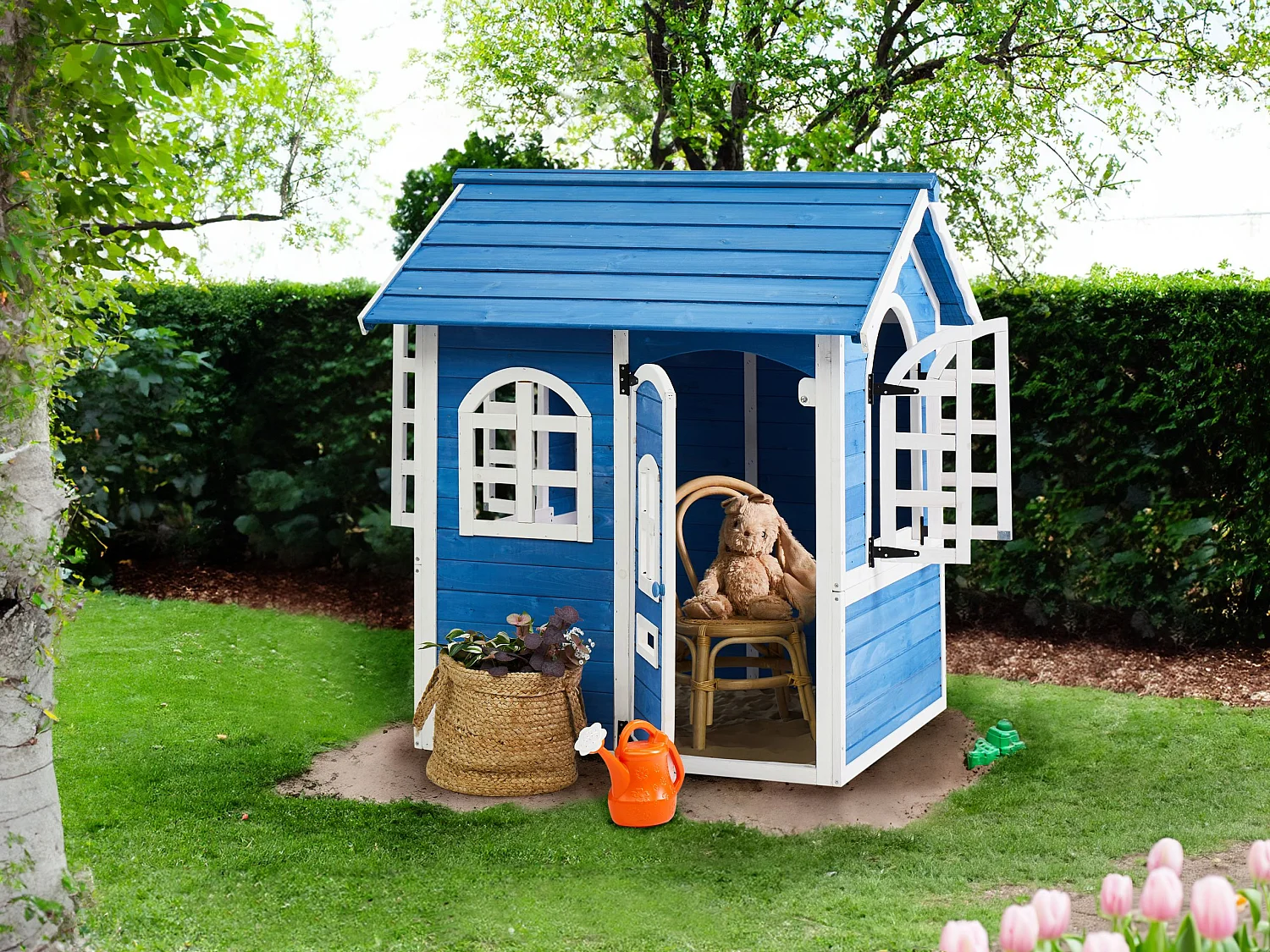 Cabane de jardin pour enfants KOKKONI Bois de sapin Bleu