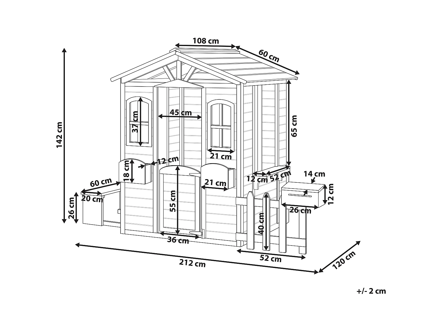 Cabane de jardin pour enfants AMPELIKO Bois de sapin Marron