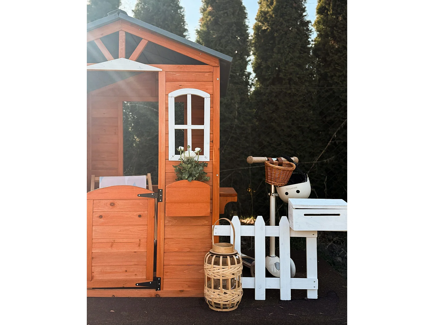 Cabane de jardin pour enfants AMPELIKO Bois de sapin Marron