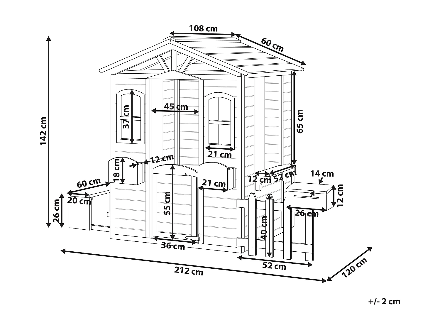 Cabane de jardin pour enfants AMPELIKO Bois de sapin Marron