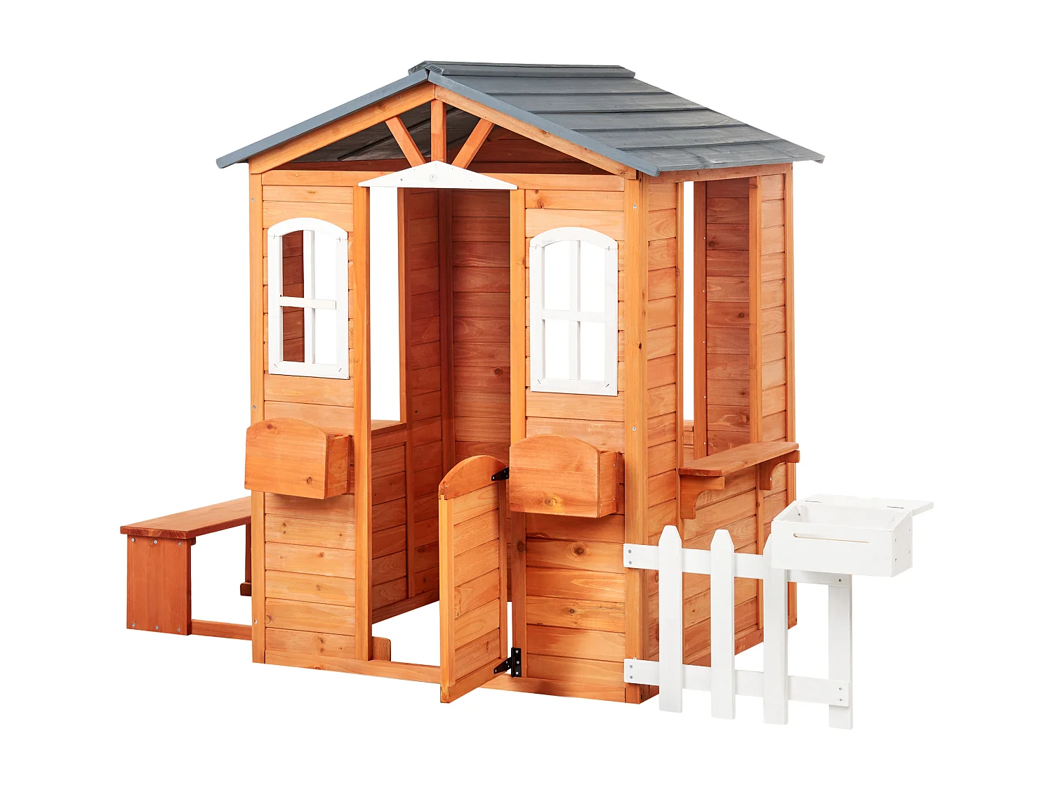 Cabane de jardin pour enfants AMPELIKO Bois de sapin Marron