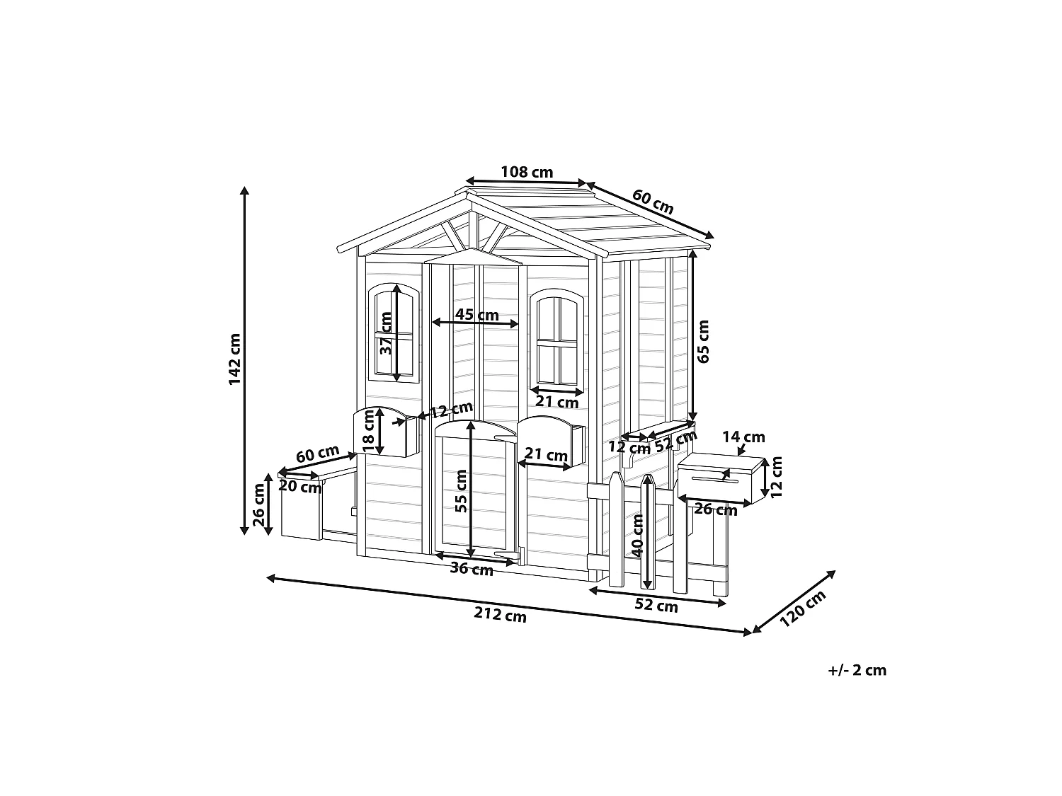 Cabane de jardin pour enfants AMPELIKO Bois de sapin Marron