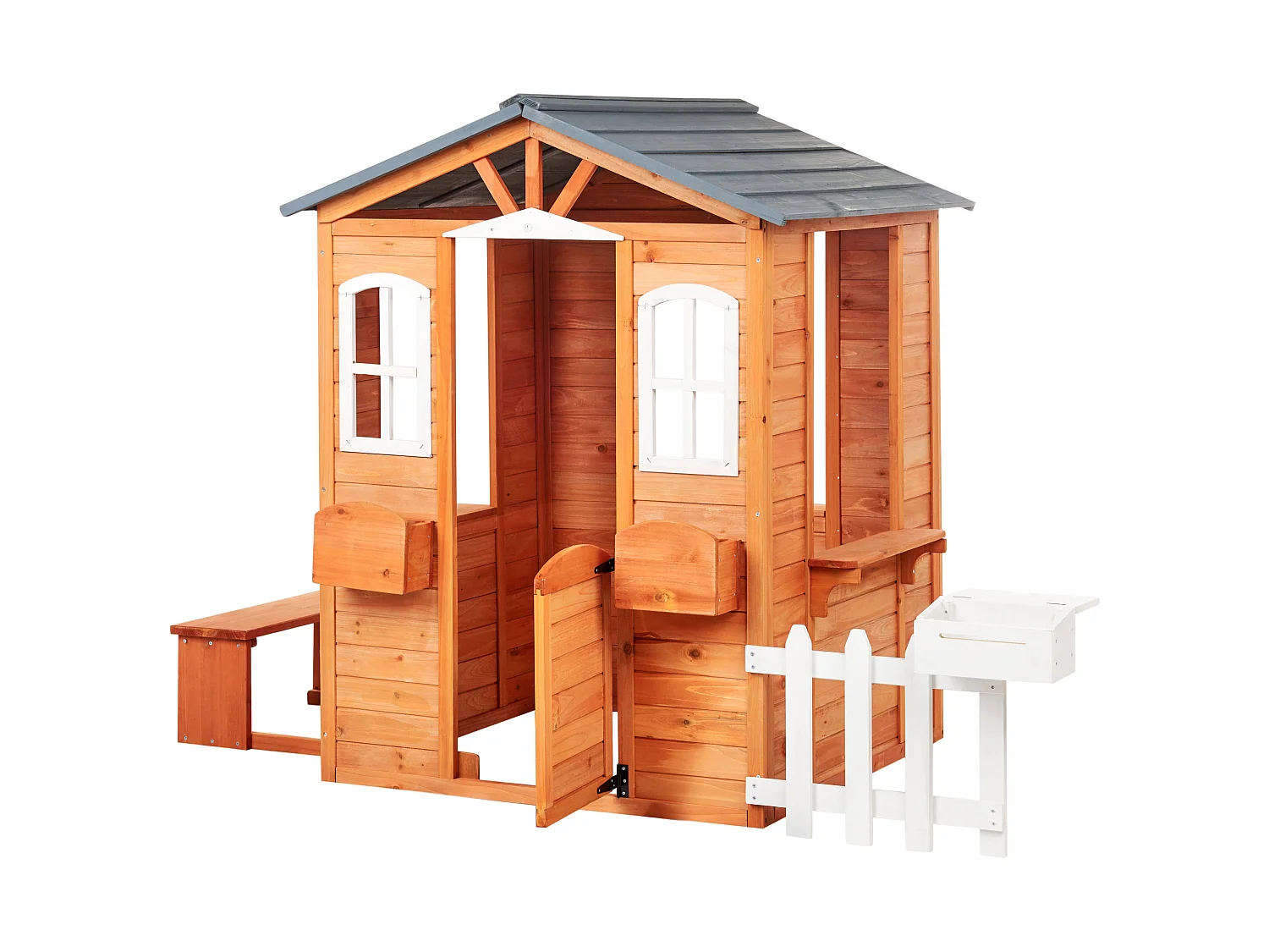 Cabane de jardin pour enfants AMPELIKO Bois de sapin Marron