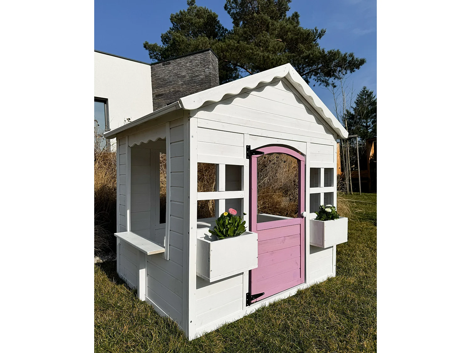 Cabane de jardin pour enfants NIKAIA Bois de sapin Blanc