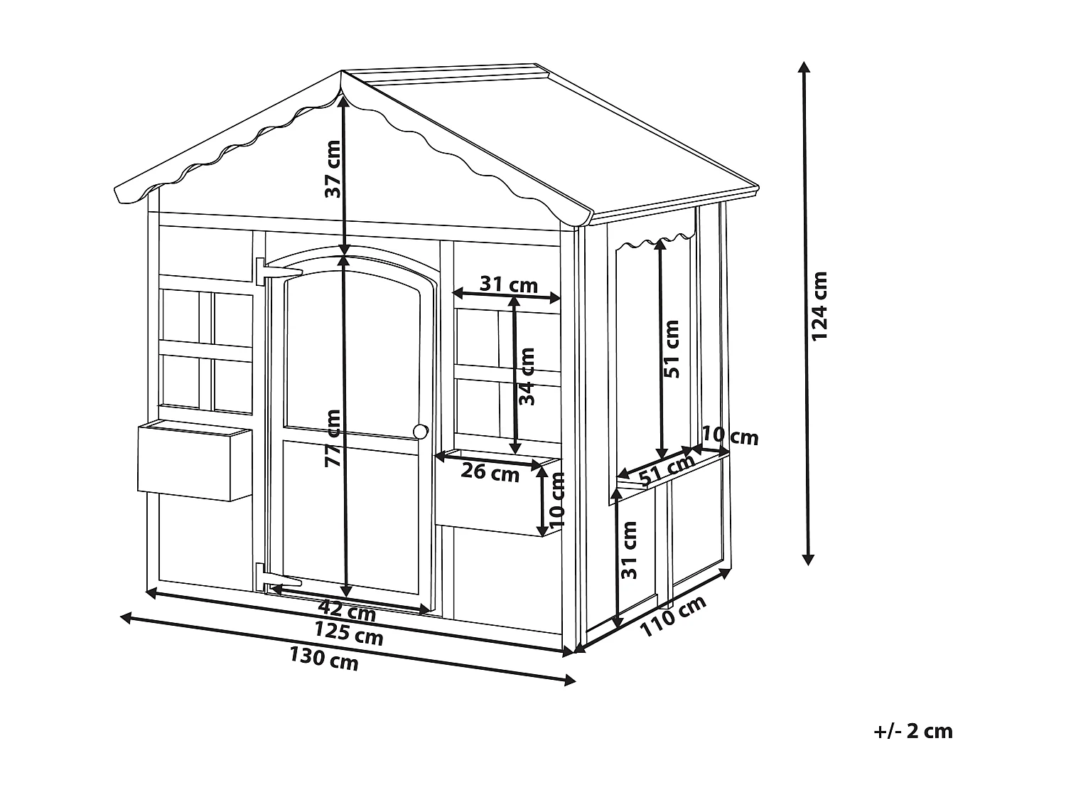 Cabane de jardin pour enfants NIKAIA Bois de sapin Blanc