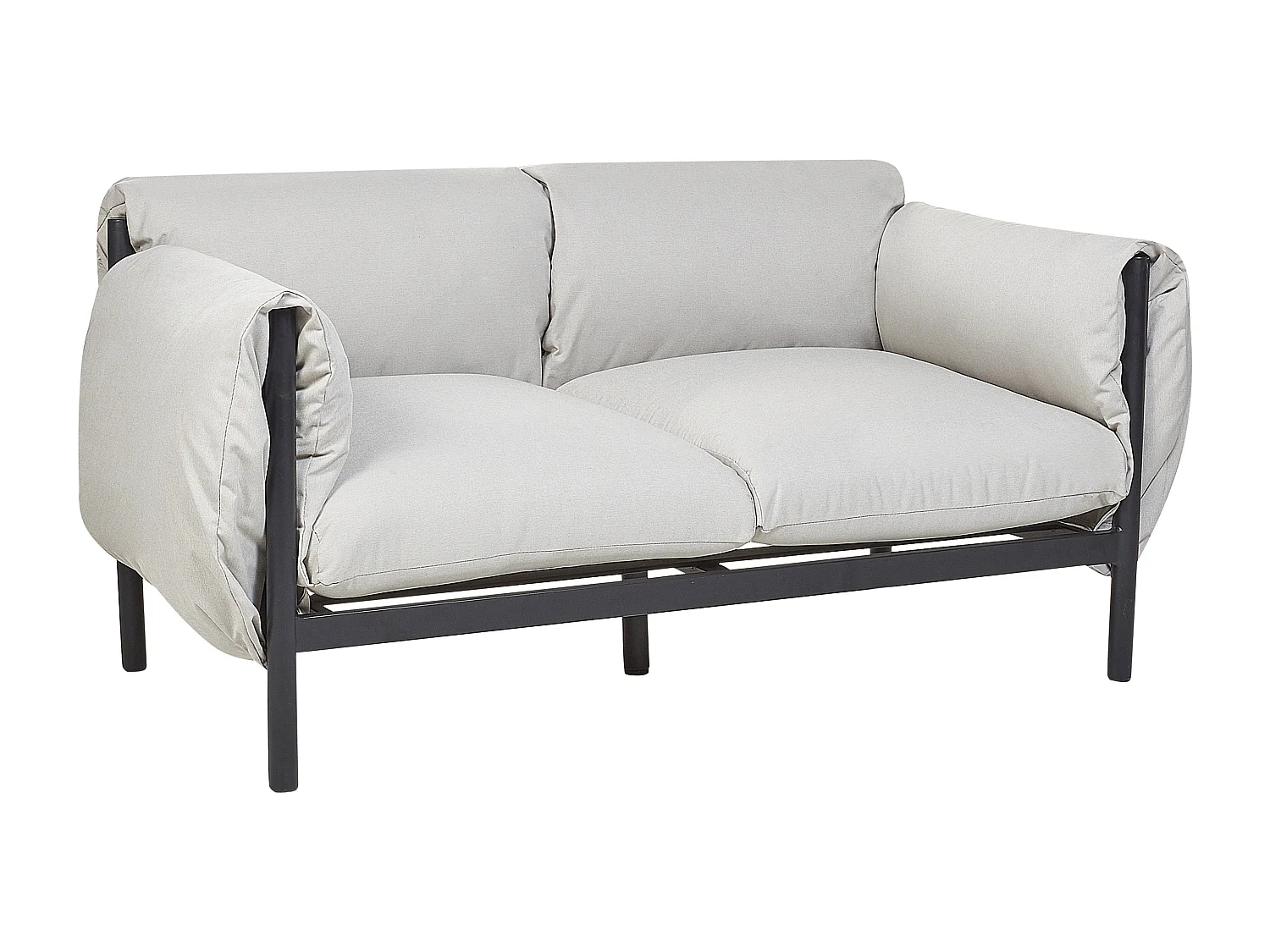 Lounge Set 2-teilig Aluminium schwarz / grau 2-Sitzer & 3-Sitzer Sofa Esperia