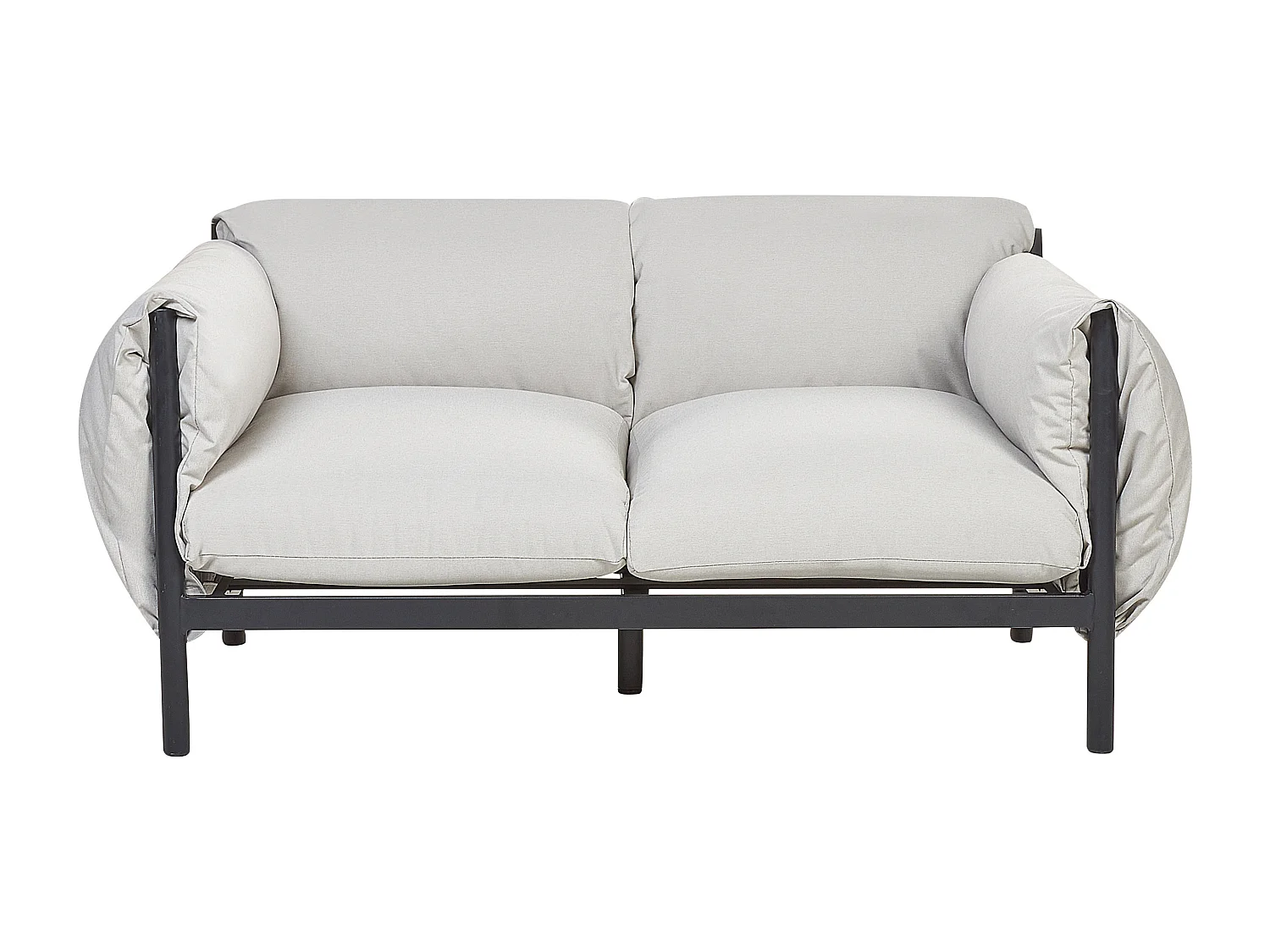 Lounge Set 2-teilig Aluminium schwarz / grau 2-Sitzer & 3-Sitzer Sofa Esperia