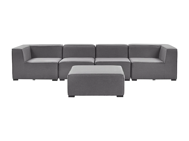 Tuin loungebank met ottomaan 4-zitter AREZZO Grijs