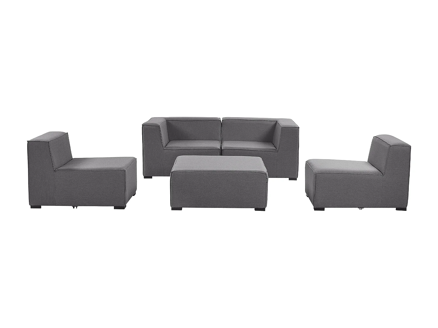 Sofa ogrodowa z otomaną dla 4 osób AREZZO Modułowy Szary