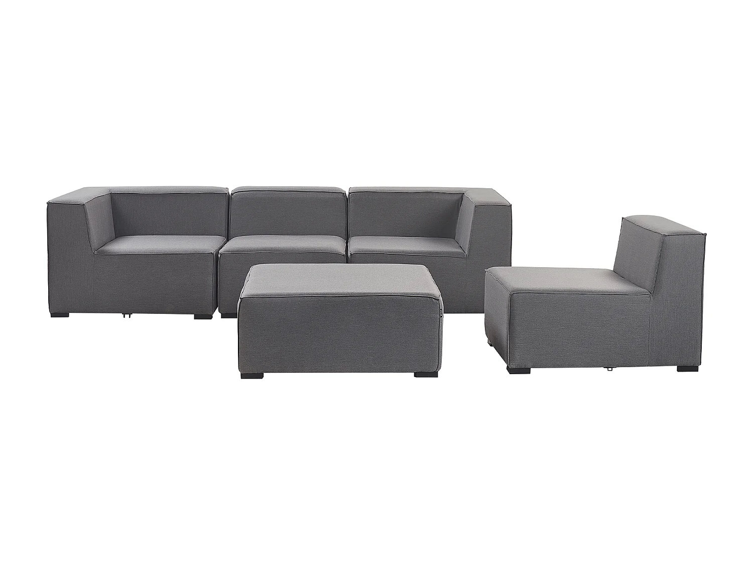 Sofa ogrodowa z otomaną dla 4 osób AREZZO Modułowy Szary