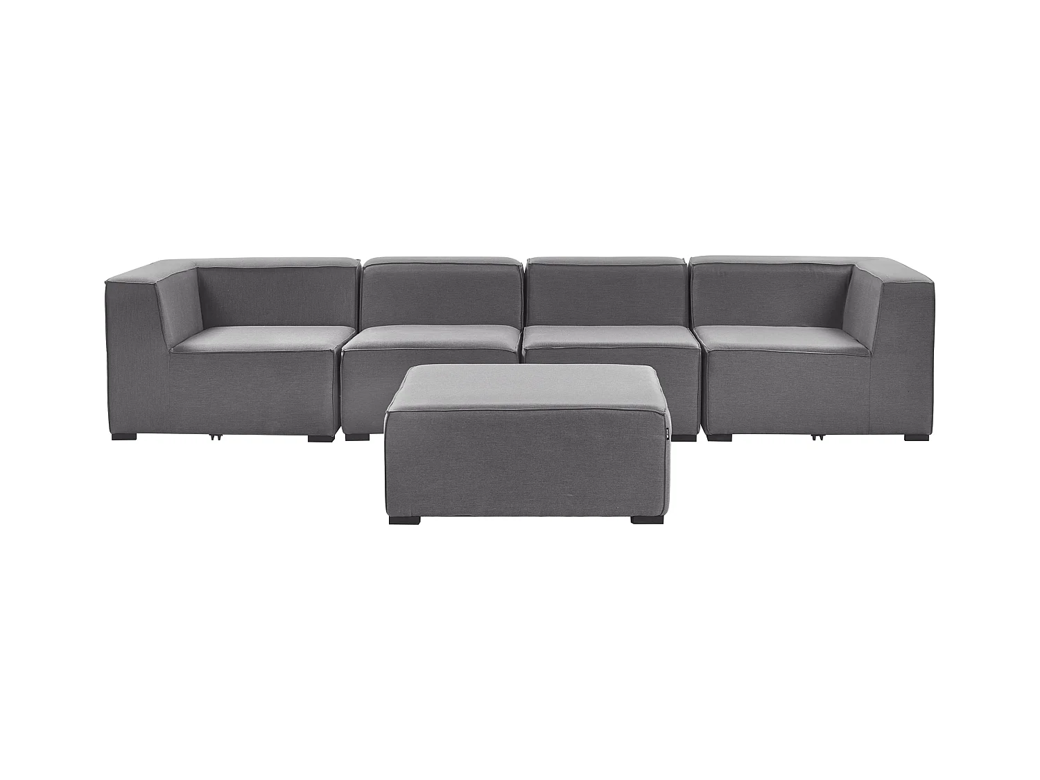 Canapé de jardin avec ottoman 4 places AREZZO Gris
