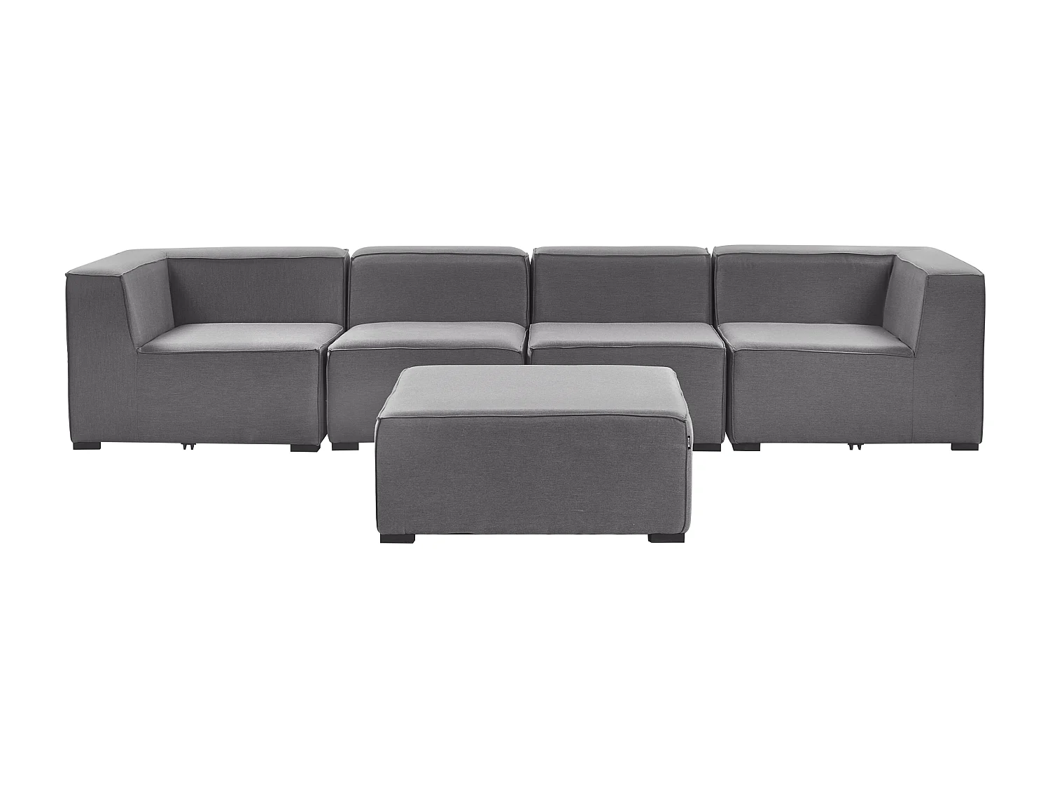 Canapé de jardin avec ottoman 4 places AREZZO Gris