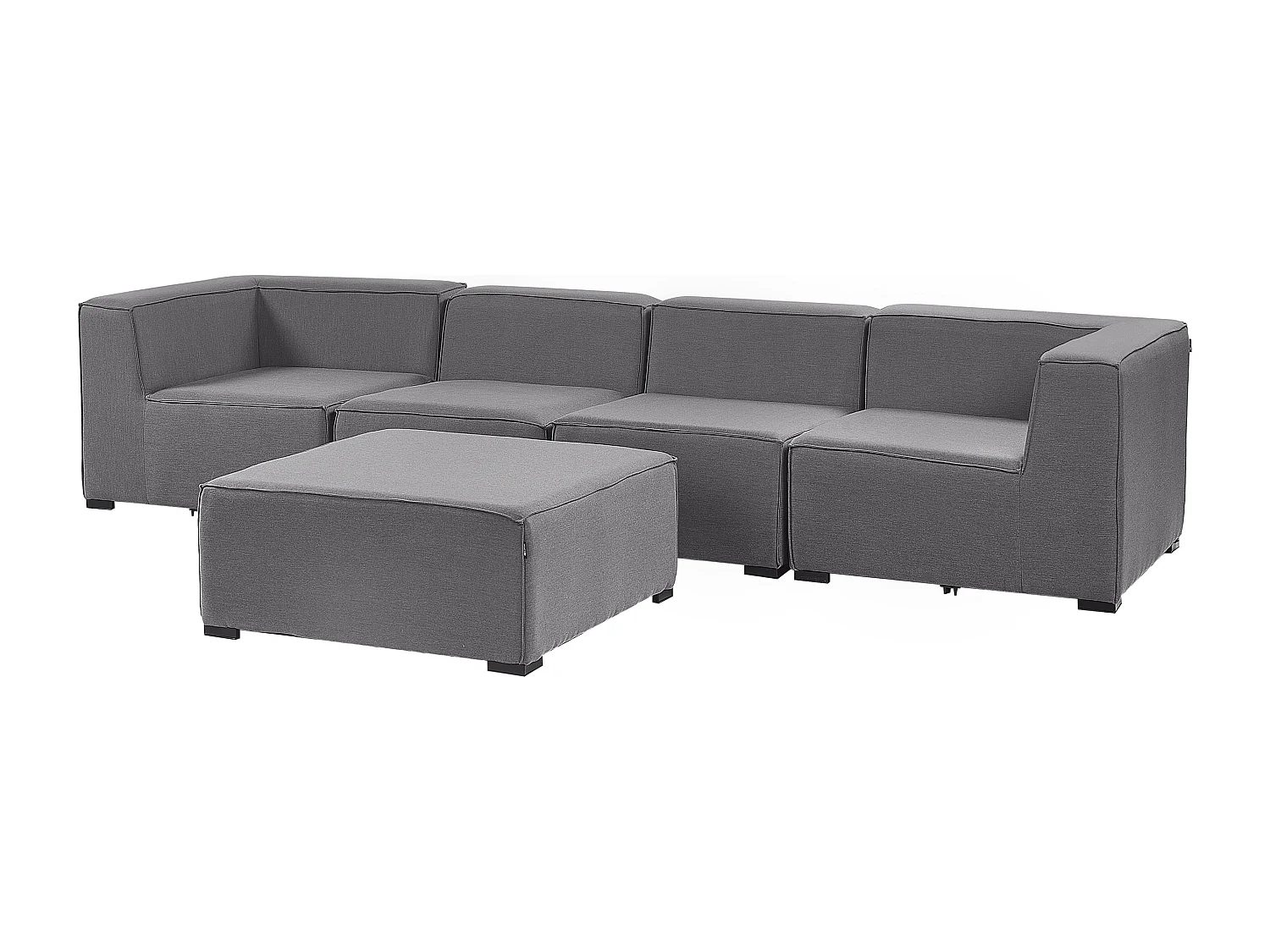 Luxuriöses 4-teiliges Outdoor Lounge Set grau Polsterbezug linksseitig Arezzo