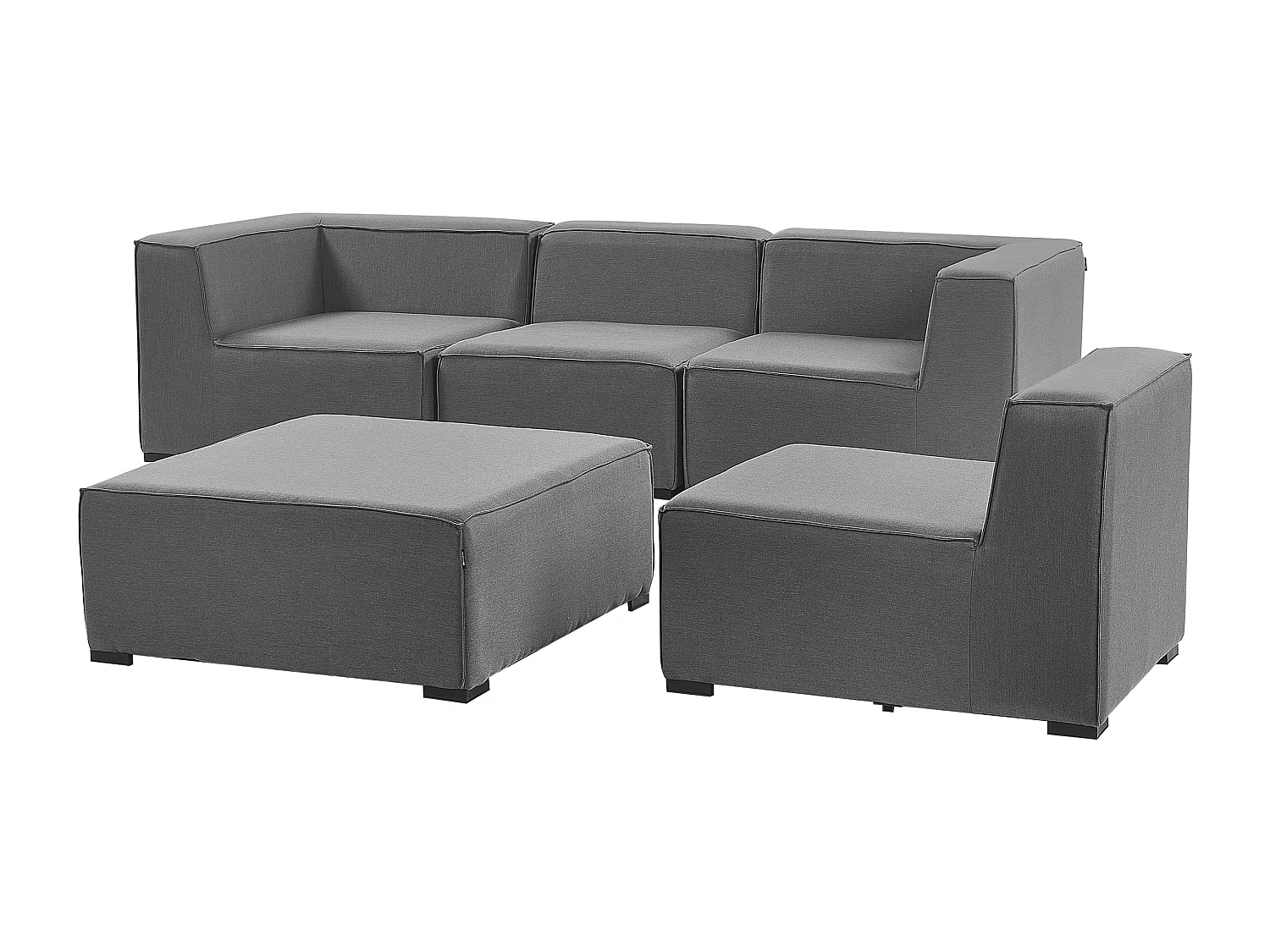 Luxuriöses 4-teiliges Outdoor Lounge Set grau Polsterbezug linksseitig Arezzo