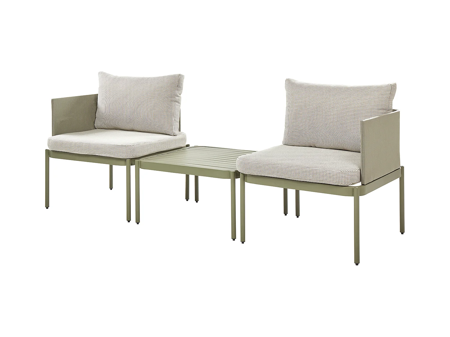 Loungeset met tafel 2-zitter TERRACINA Metaal Olijfgroen