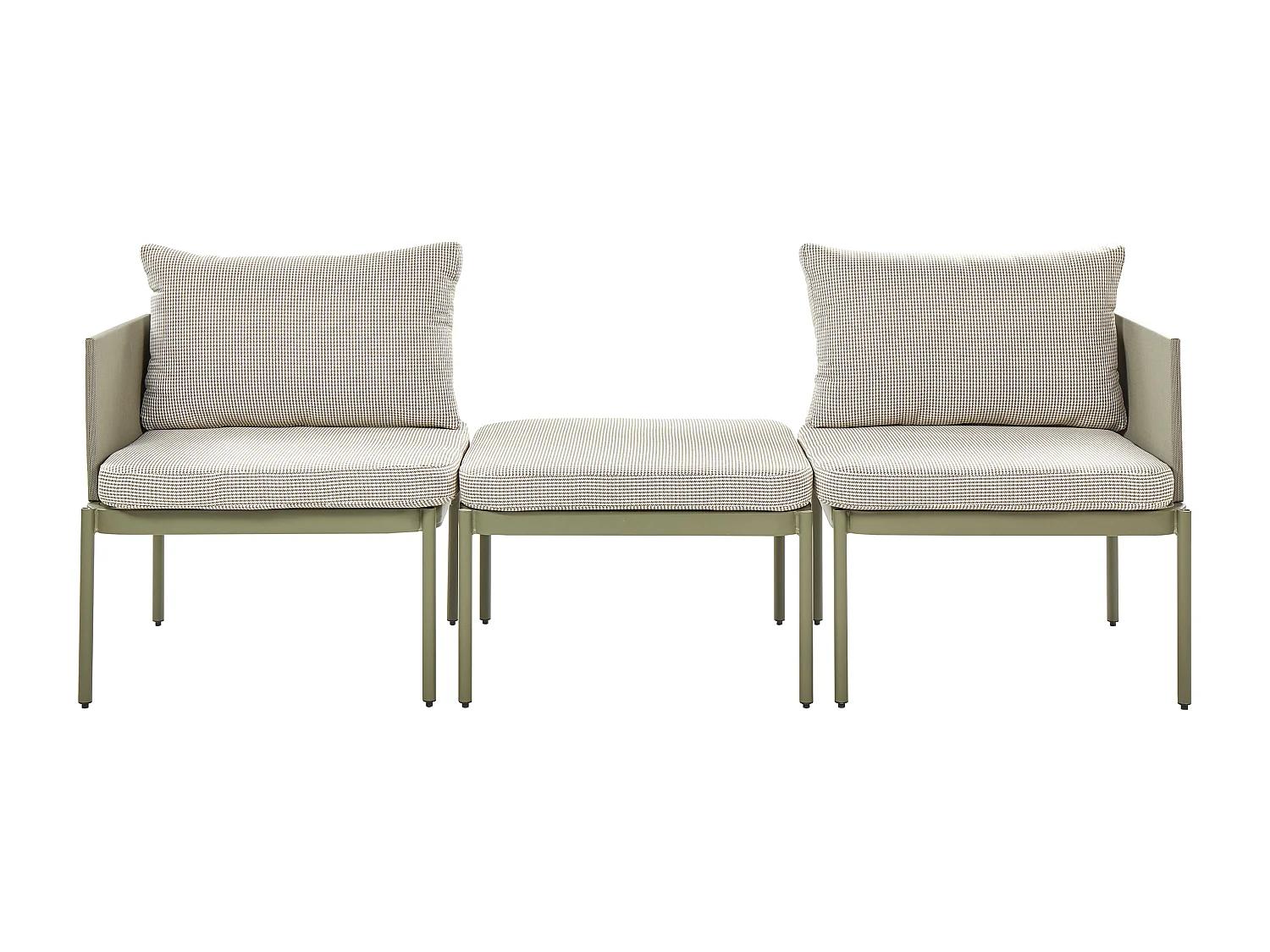 Ensemble de salon de jardin avec table 2 places TERRACINA Métal Vert olive