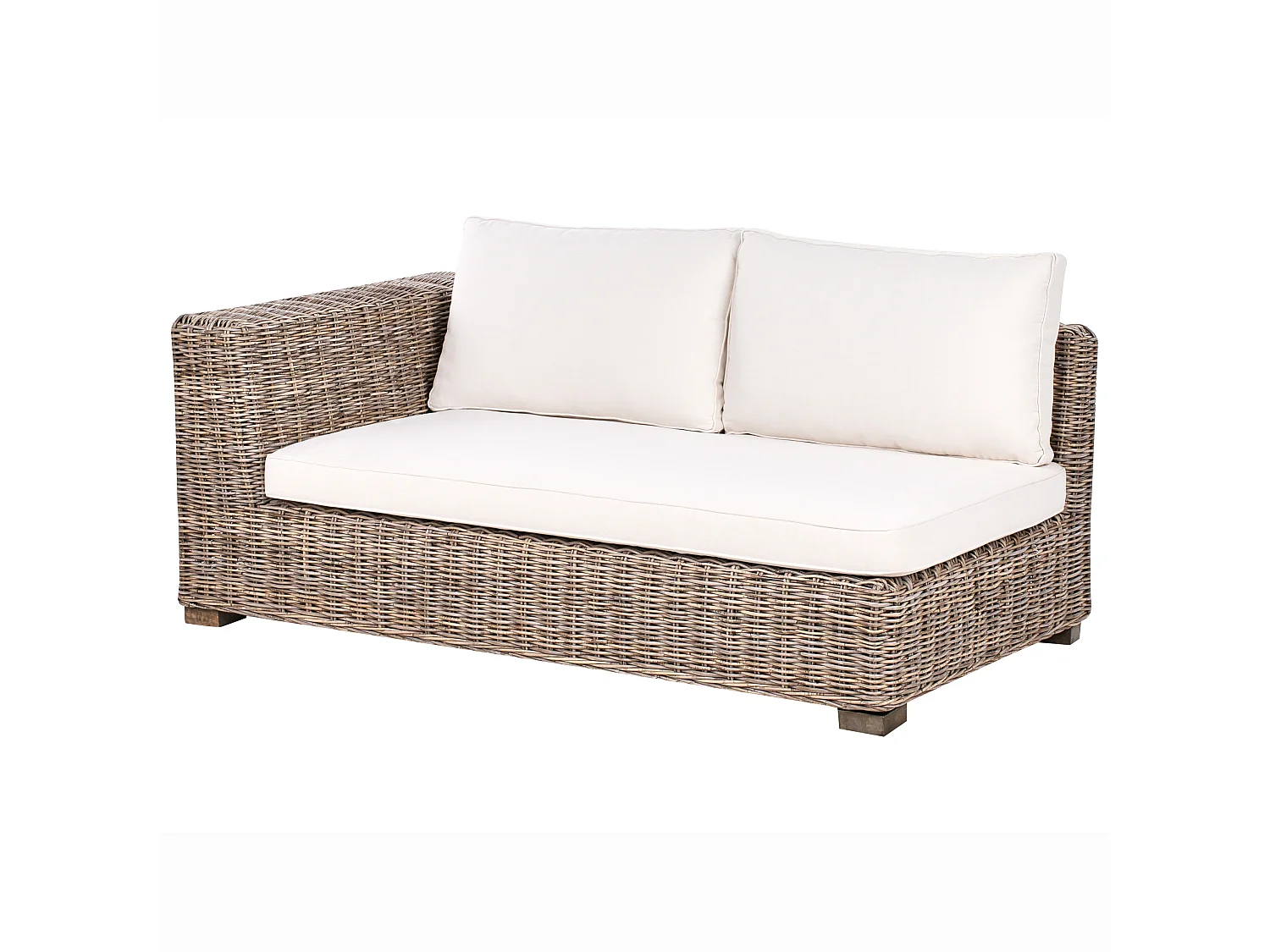 Garten Ecksofa mit Ottomane 5-Sitzer RINELLA Rattan Grau