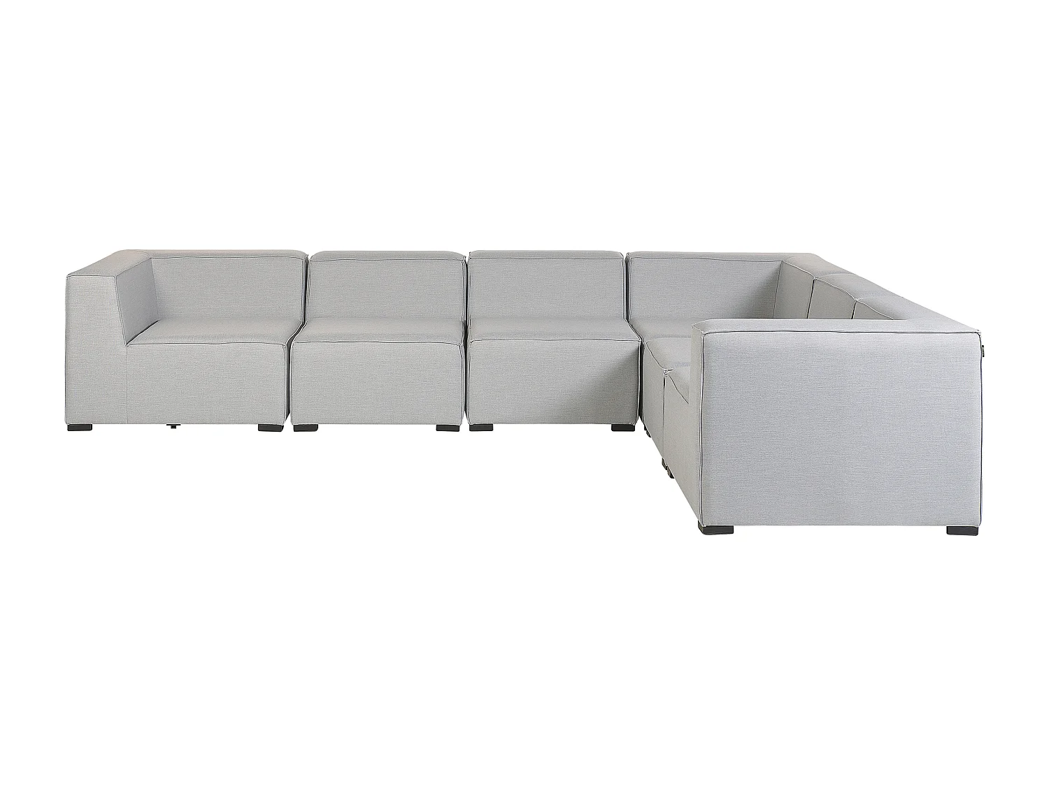 Canapé d'angle de jardin avec ottoman 7 places AREZZO Côté droite Gris clair