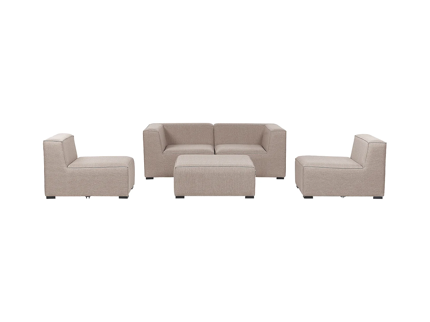 Tuin loungebank met ottomaan 4-zitter AREZZO Beige