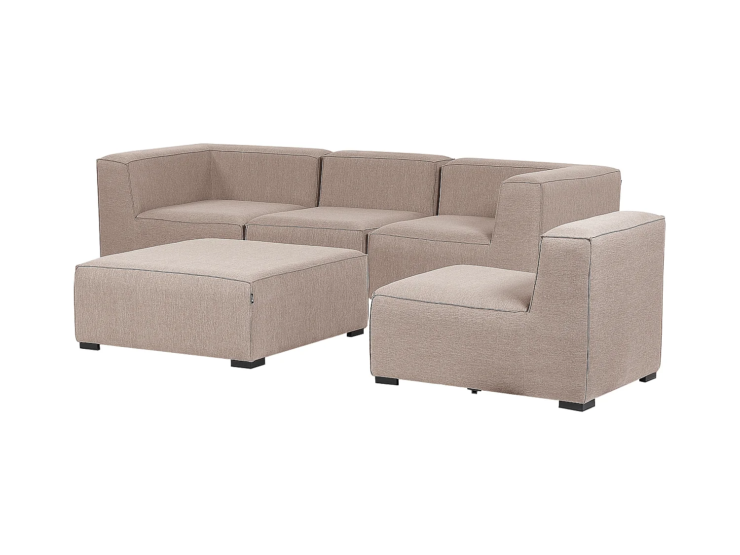 Tuin loungebank met ottomaan 4-zitter AREZZO Beige