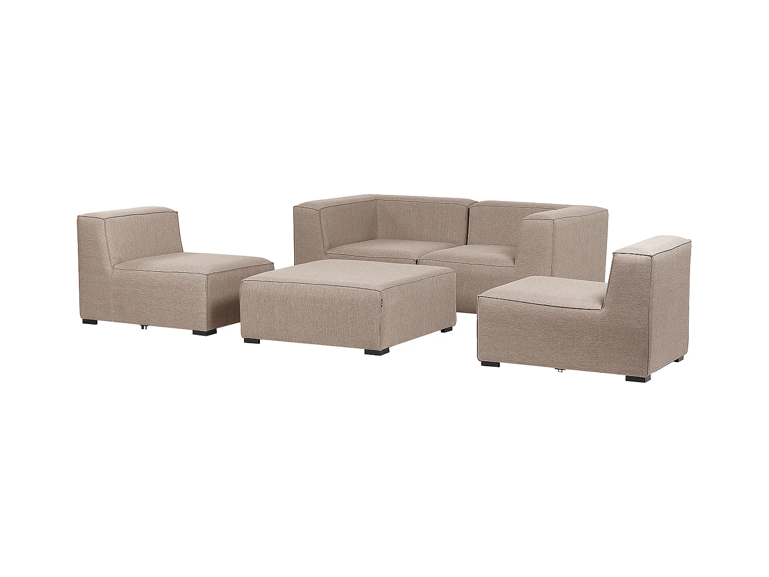 Tuin loungebank met ottomaan 4-zitter AREZZO Beige