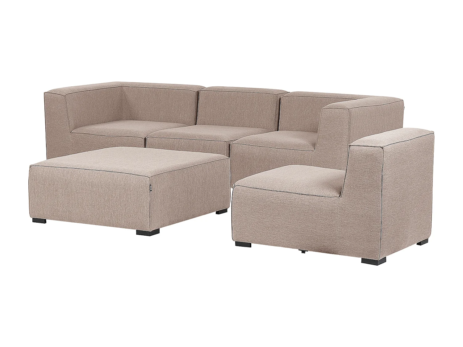 Canapé de jardin avec ottoman 4 places AREZZO Beige